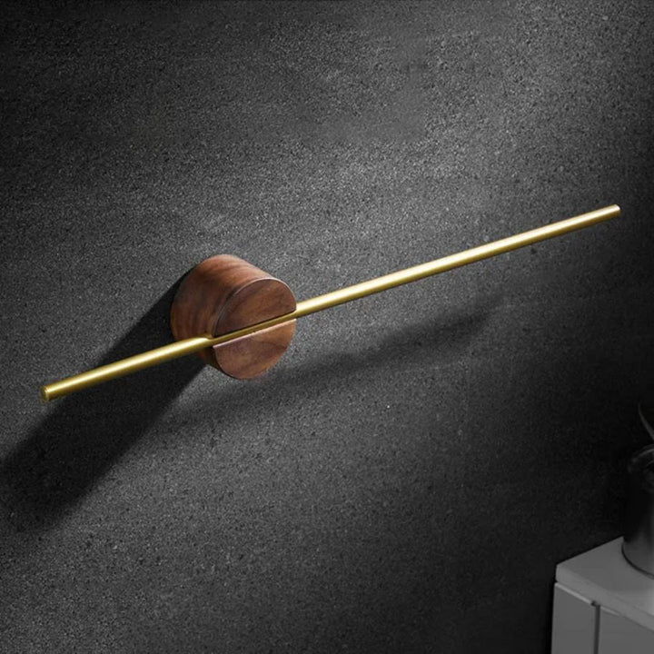 Barre porte serviette ajustable salle de bain doré et bois / 50 cm