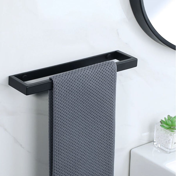 Barre porte-serviettes murale noir / 20 cm