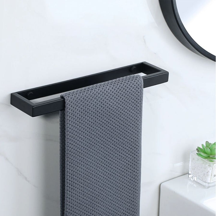 Barre porte-serviettes murale noir / 20 cm