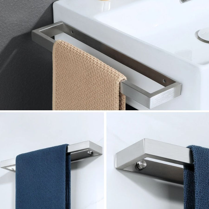 Barre porte-serviettes murale argenté / 20 cm