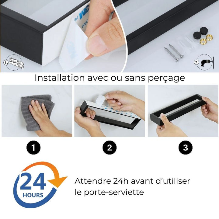 Barre porte-serviettes murale