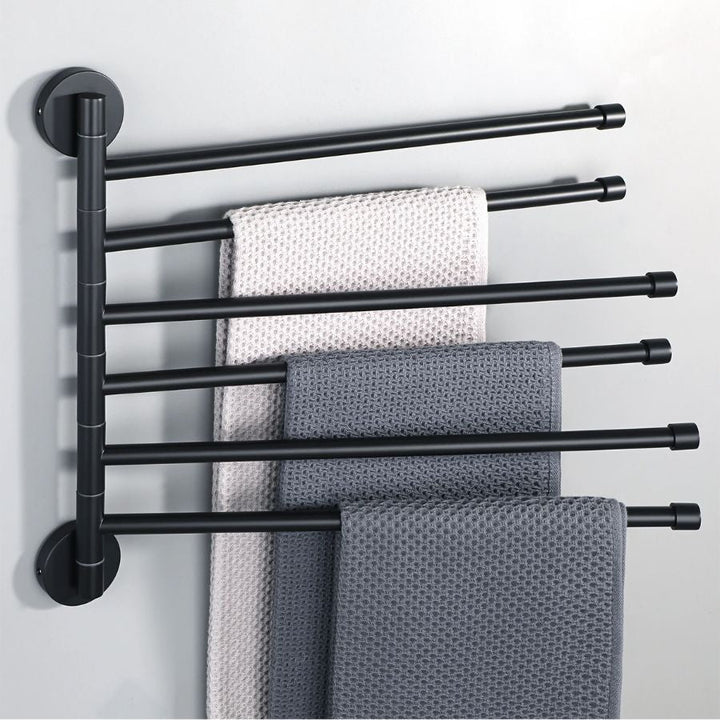 Barres murales pivotantes 35 cm porte serviettes noir
