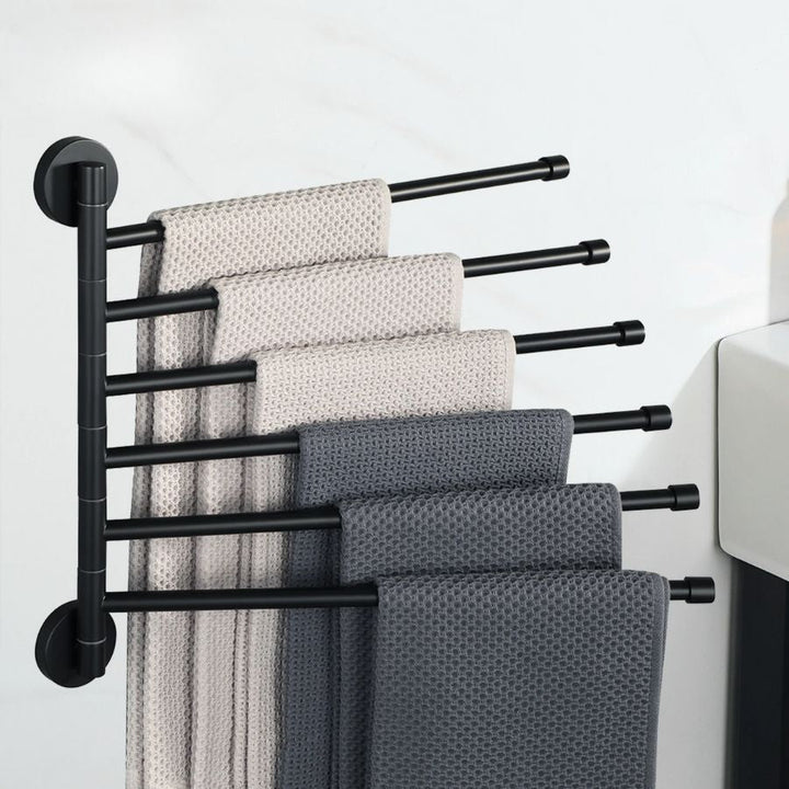 Barres murales pivotantes 35 cm porte serviettes noir