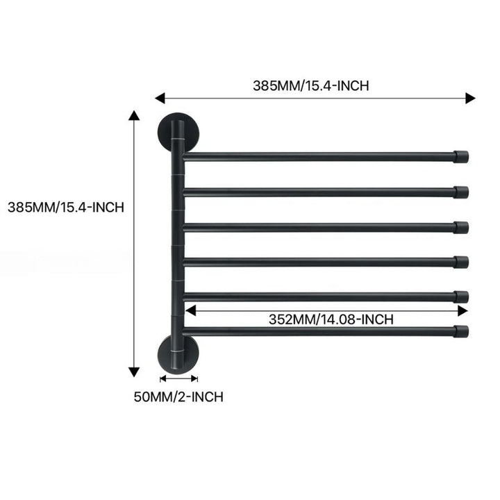 Barres murales pivotantes 35 cm porte serviettes noir