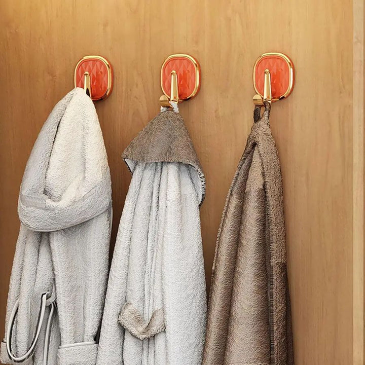 Crochet en plastique salle de bain orange