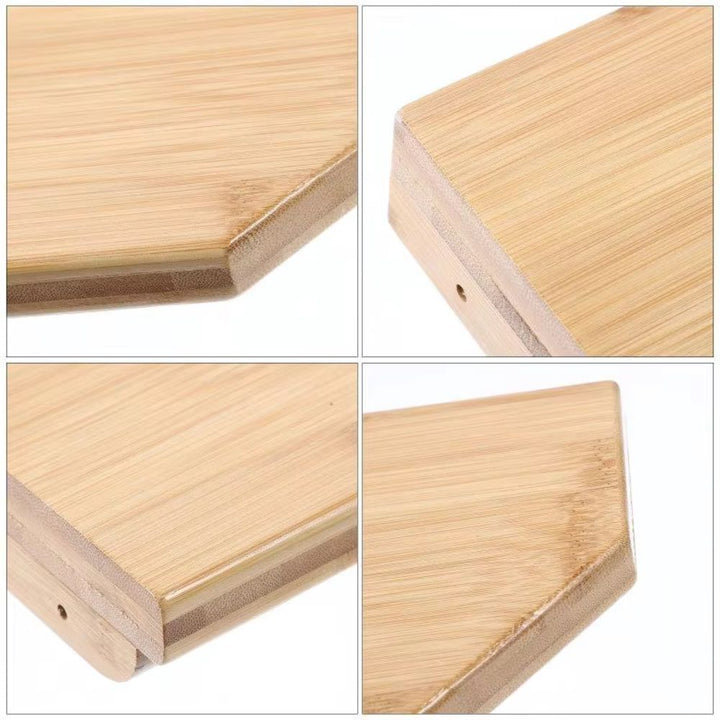 Étagère d'angle murale en bambou bois