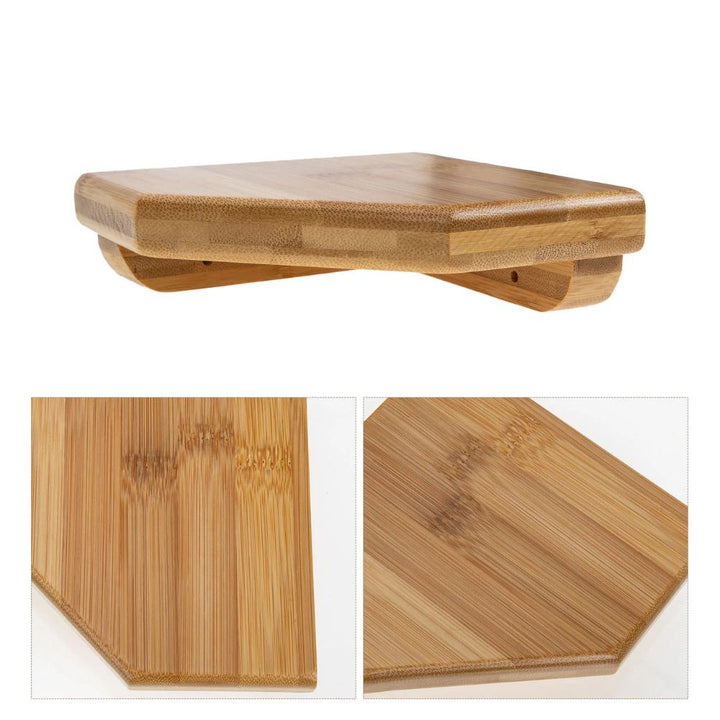 Étagère d'angle murale en bambou bois