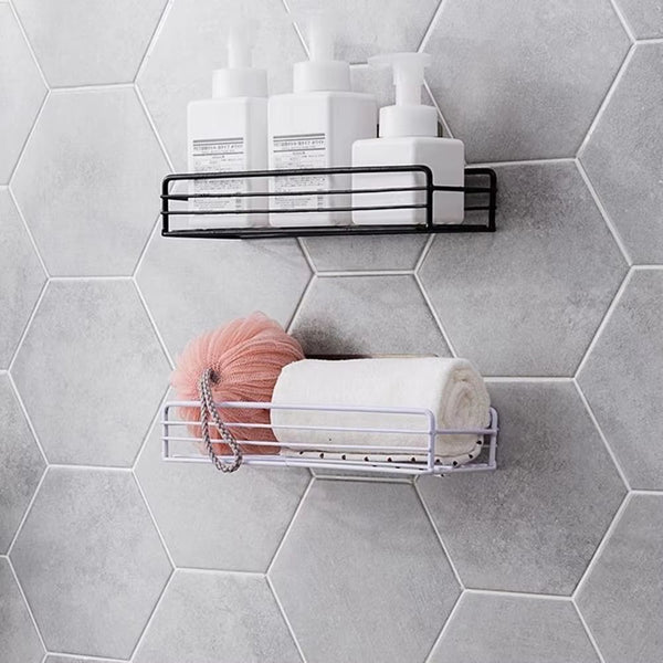 Étagère de douche en métal blanc