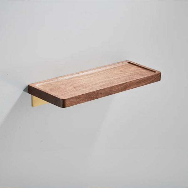 Étagère murale bois massif salle de bain, 20 cm de longueur
