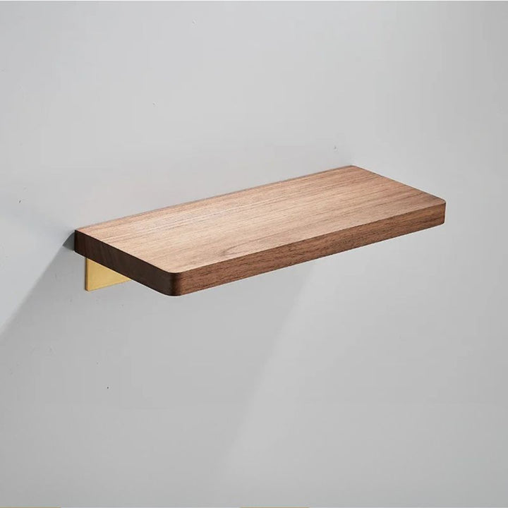 Étagère murale bois massif salle de bain, 20 cm de longueur, plateau plat