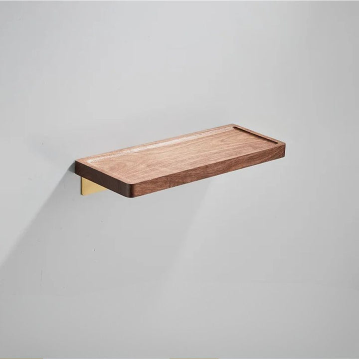 Étagère murale bois massif salle de bain, 30 cm de longueur