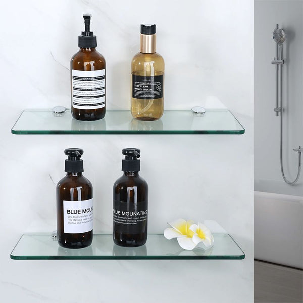 Étagère murale en verre pour salle de bain
