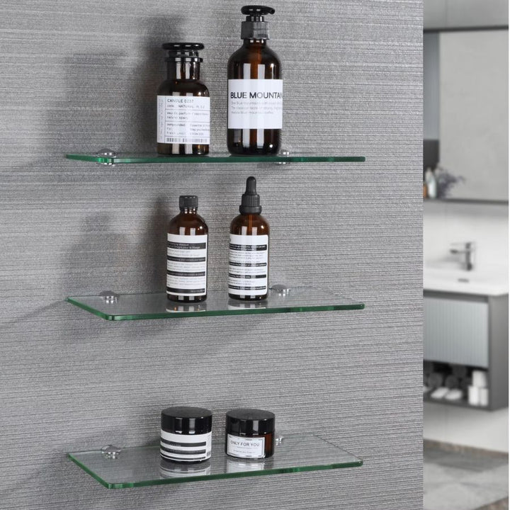 Étagère murale en verre pour salle de bain