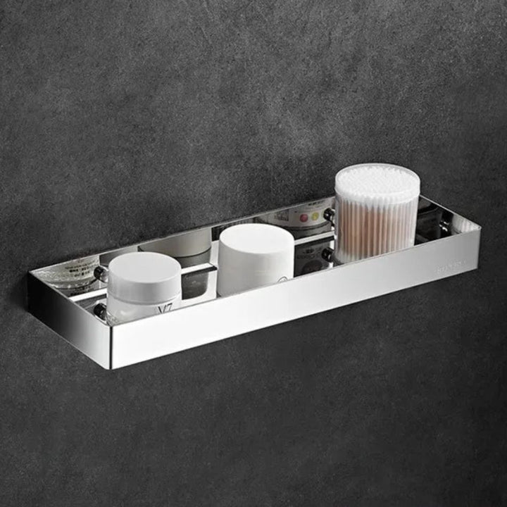 Étagère murale en inox de 30 cm de largeur pour salle de bains chromé