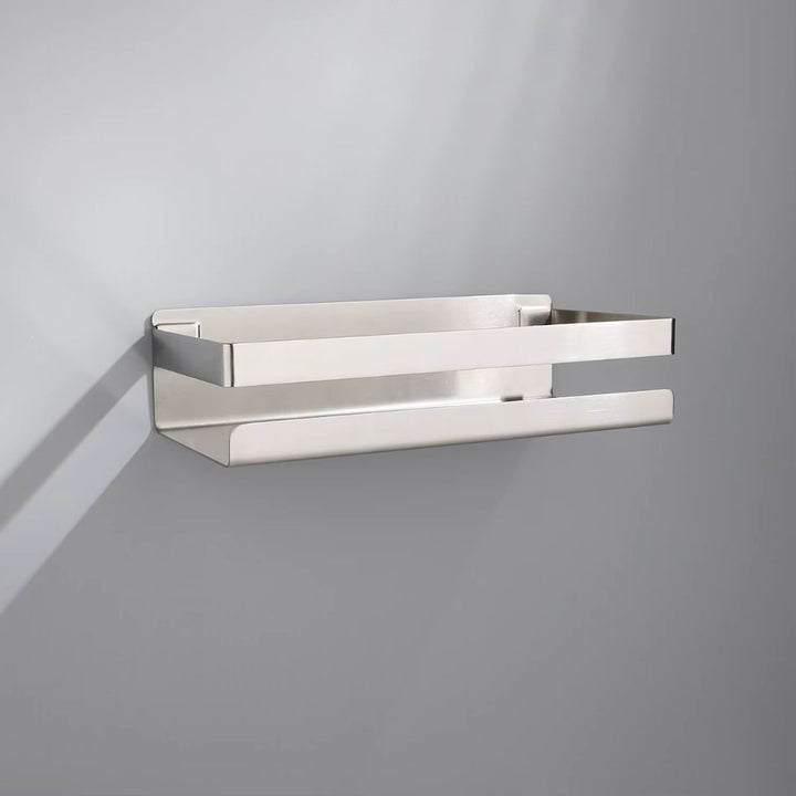 Étagère murale en métal salle de bain acier inox brossé argenté
