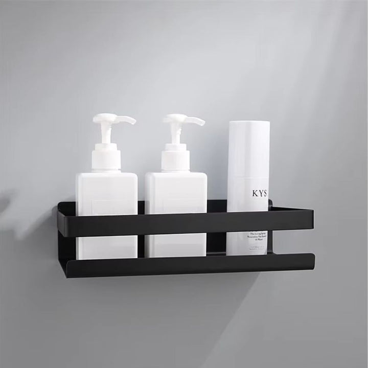 Étagère de rangement murale en métal salle de bain noir mat