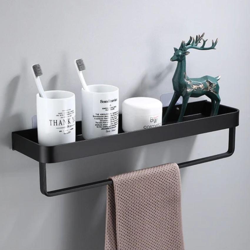Porte-serviettes Télescopique Häfele H6008 - Aluminium Noir Mat - Réglable Pour Salle De Bain/cuisine