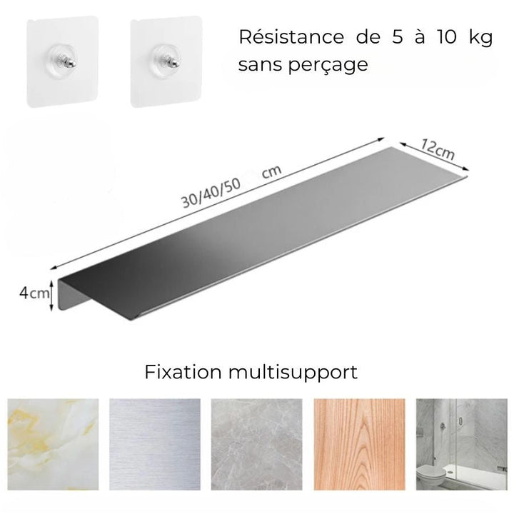 Étagère murale salle de bain sans percer