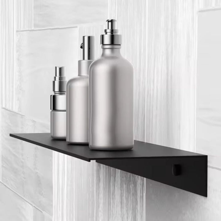 Étagère murale salle de bain sans percer noir / 30 cm