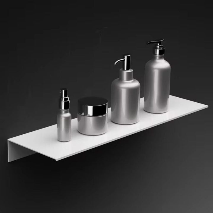 Étagère murale salle de bain sans percer blanc / 30 cm