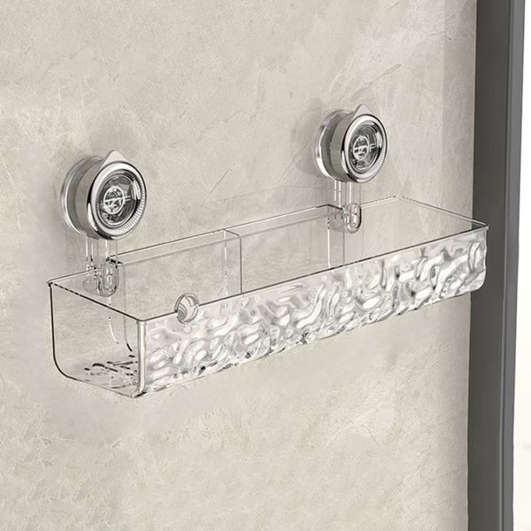 Étagère murale ventouse pour salle de bain transparente