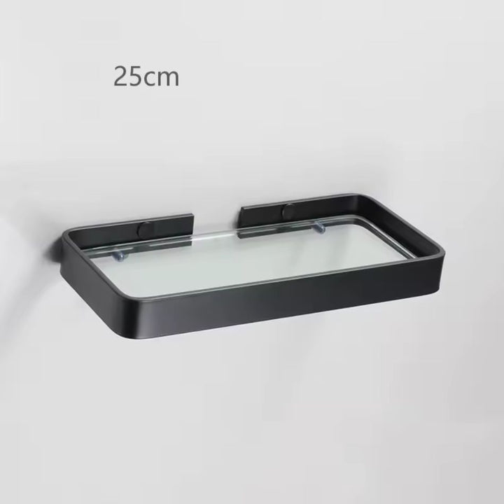Étagère murale verre et métal 25 cm