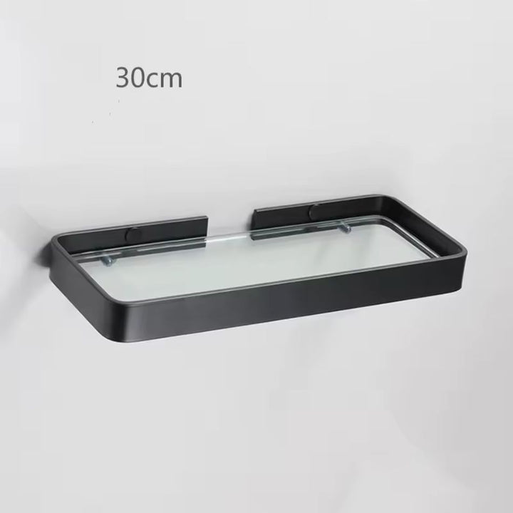 Étagère murale verre et métal 30 cm