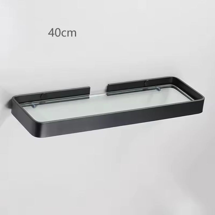 Étagère murale verre et métal 40 cm