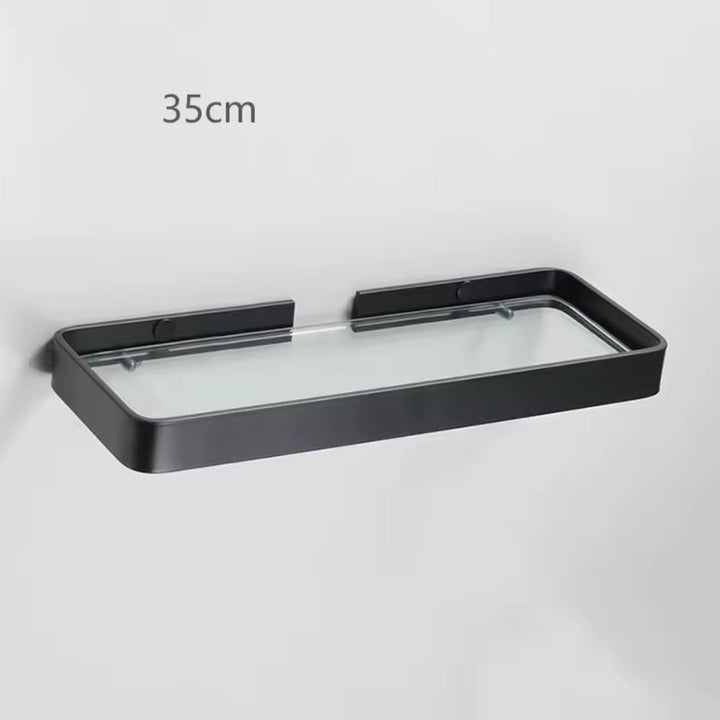 Étagère murale verre et métal 35 cm