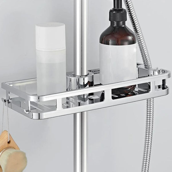 Étagère pour barre de douche chromé