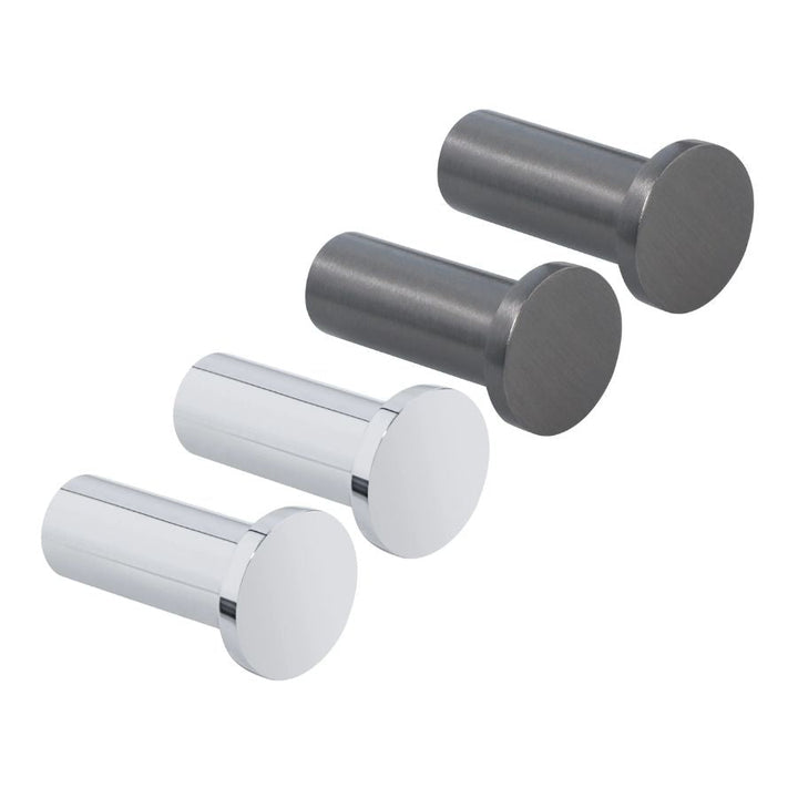 Lot de 4 patères de salle de bain grise et chromée 4 pièces