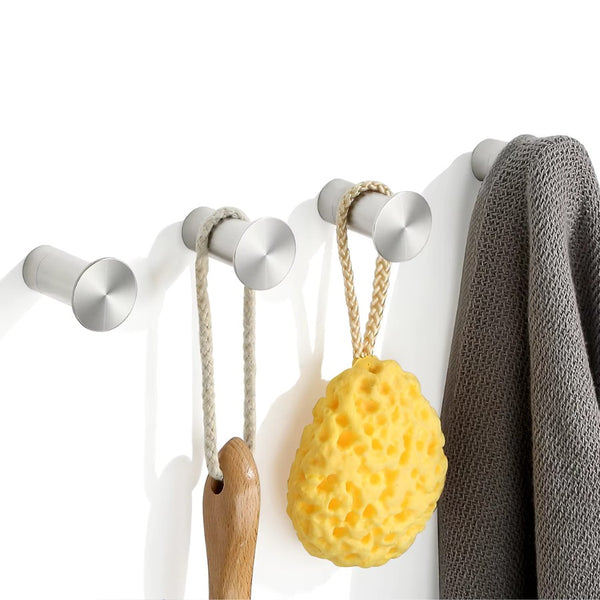 Lot patère murale inox brossé argent – support serviettes et accessoires de salle de bain