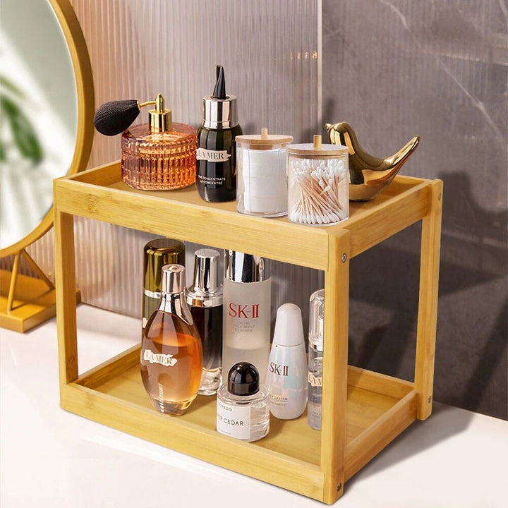 organisateur de salle de bain en bambou