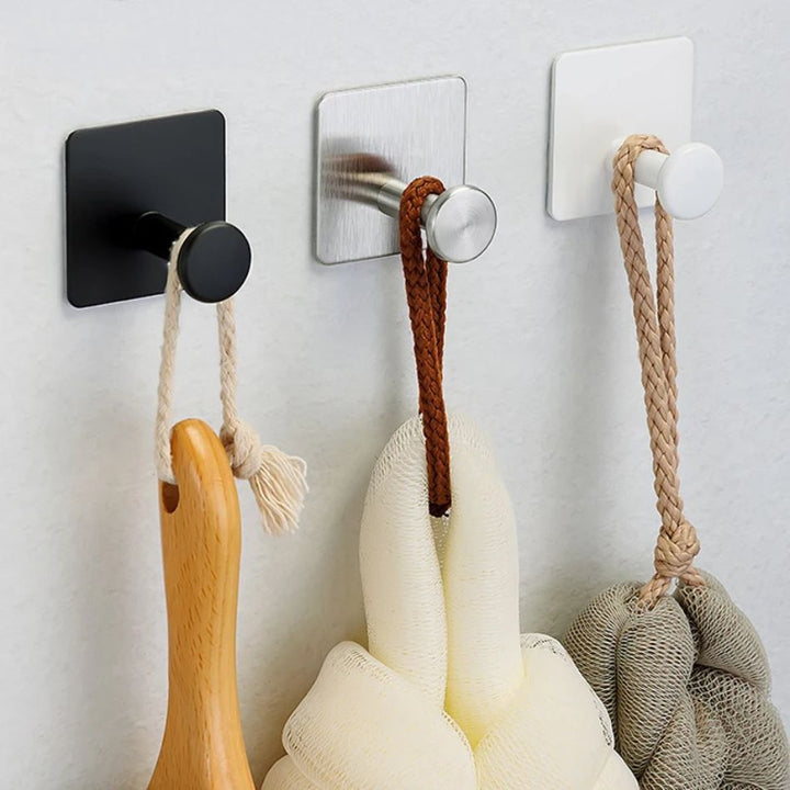Patère à Coller sur la Porte, fixation adhésive 3M, avec fleur de douche et brosse suspendues