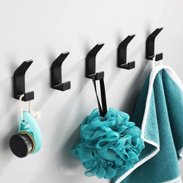 Patère de salle de bain à coller noir / 1