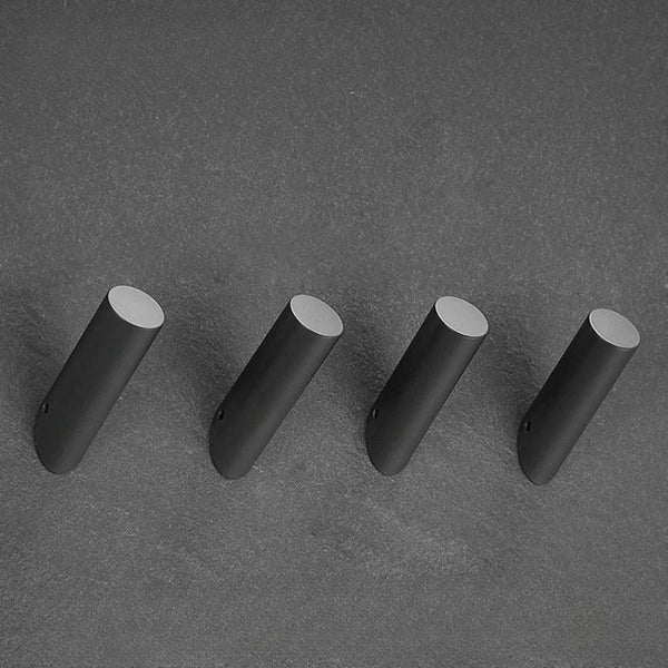 Patère moderne cylindrique noir / 4 pièces
