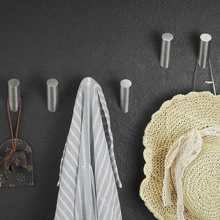 Patère moderne cylindrique argenté / 6 pièces