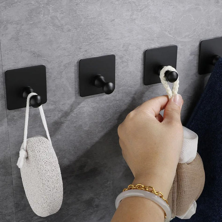 Patère murale fixation adhésive 3M, noir mat