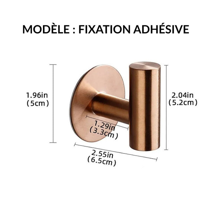Patère Rose Gold, dimensions fixation sans percer