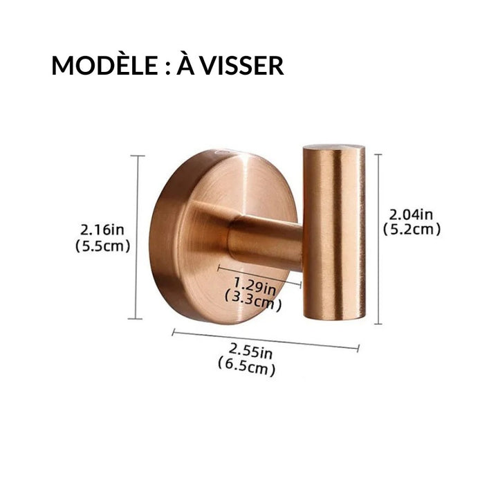 Patère Rose Gold, dimensions modèle à visser