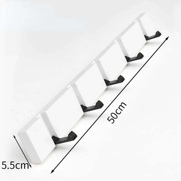 Patère salle de bain <br> en bambou et métal Blanc : 50cm