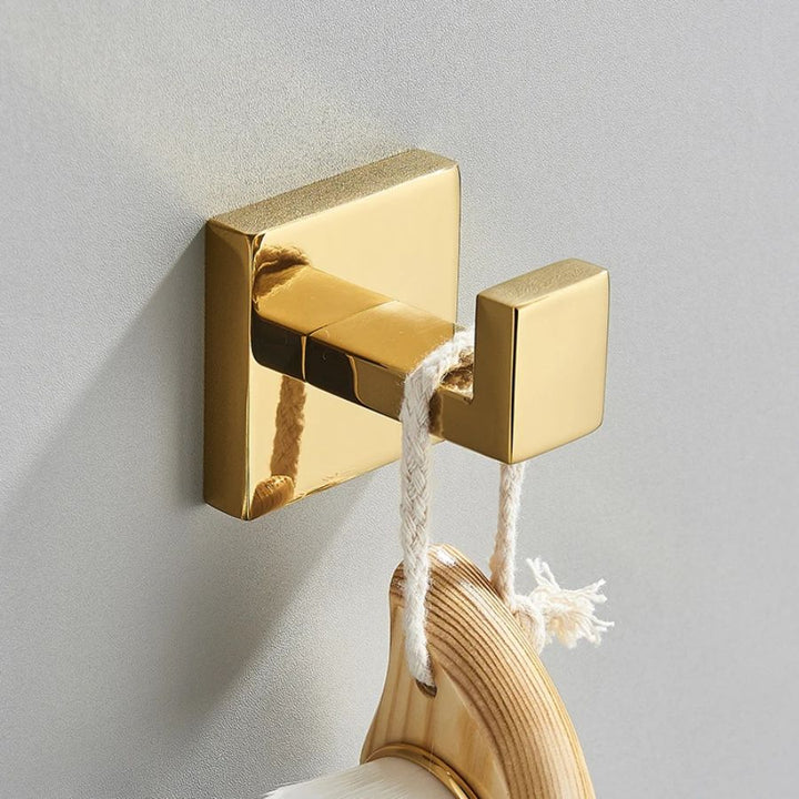 Patère salle de bain design inox doré