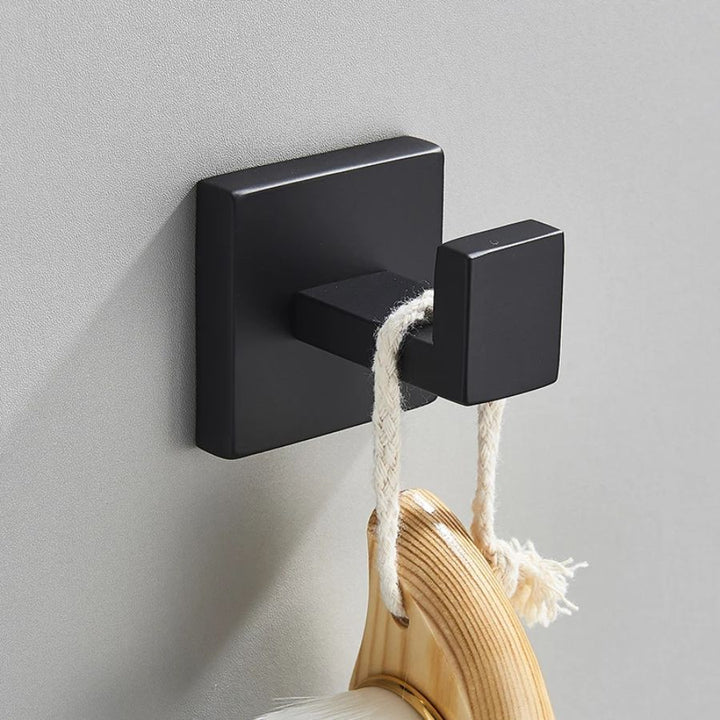Patère salle de bain design inox noir