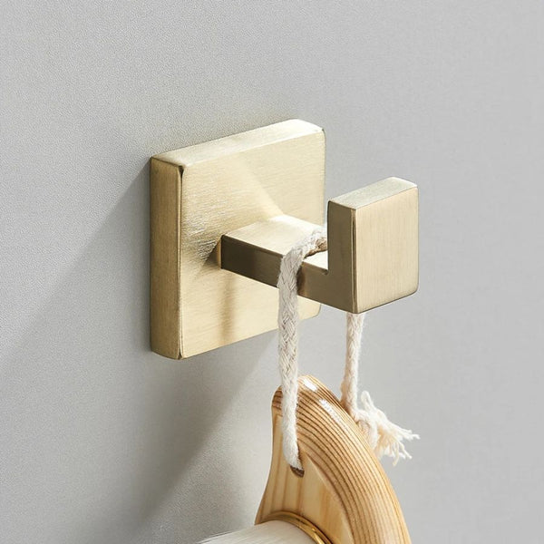 Patère salle de bain design inox doré brossé