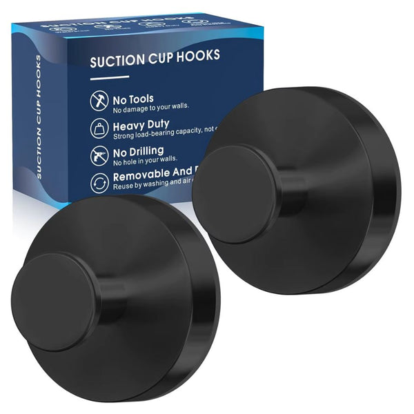 Patère ventouse salle de bain noir 2 pièces