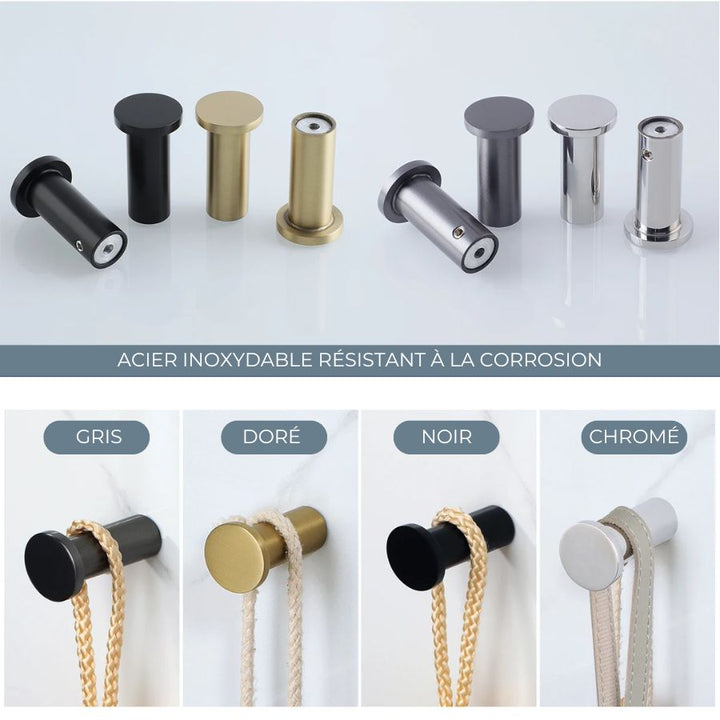 Patères en inox pour salle d'eau
