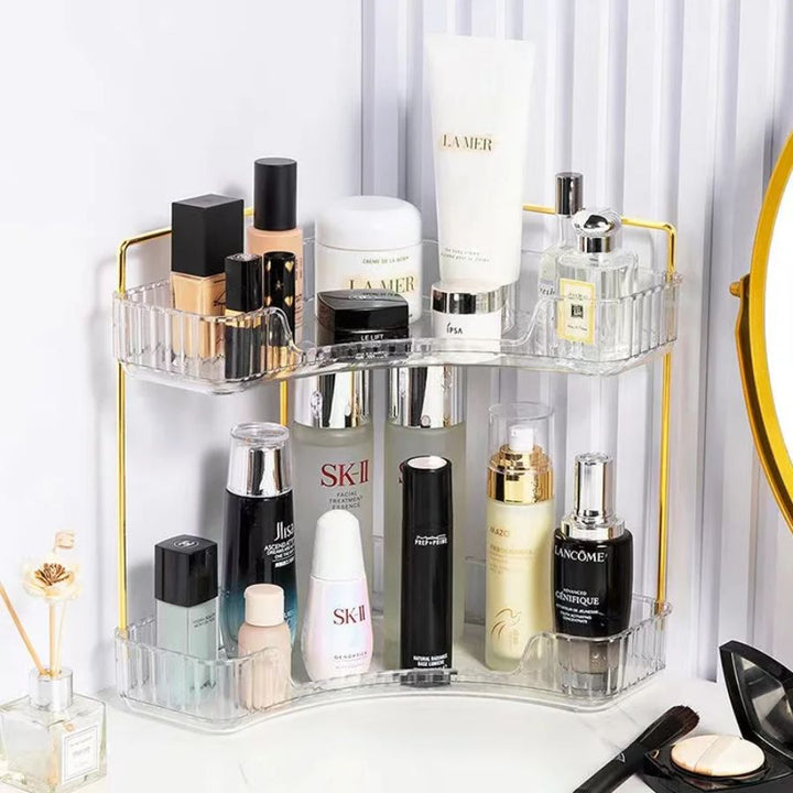 Petite étagère d'angle à poser salle de bain transparent / 2