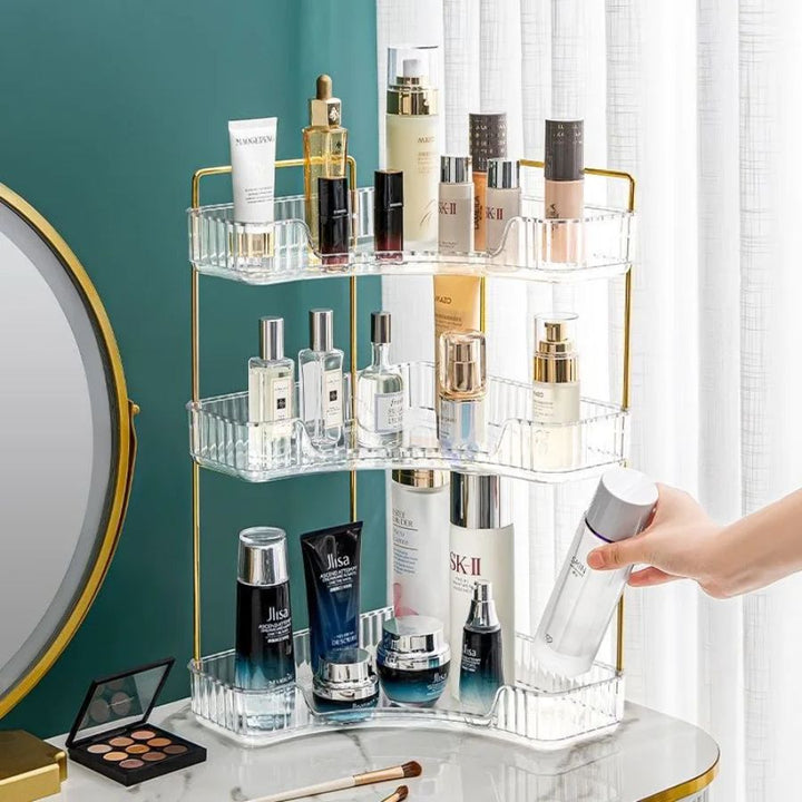 Petite étagère d'angle à poser salle de bain transparent / 3