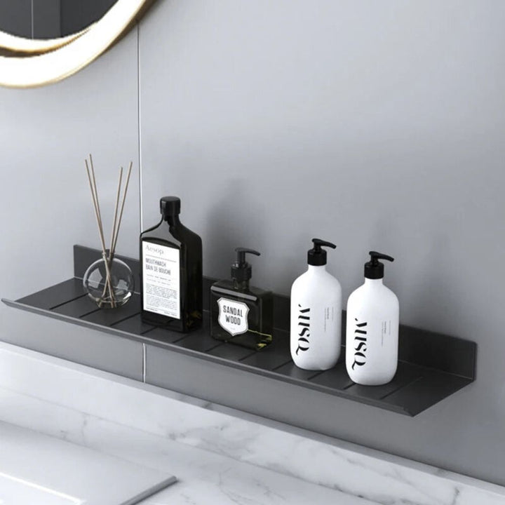 Petite étagère murale salle de bains noir / 50 cm