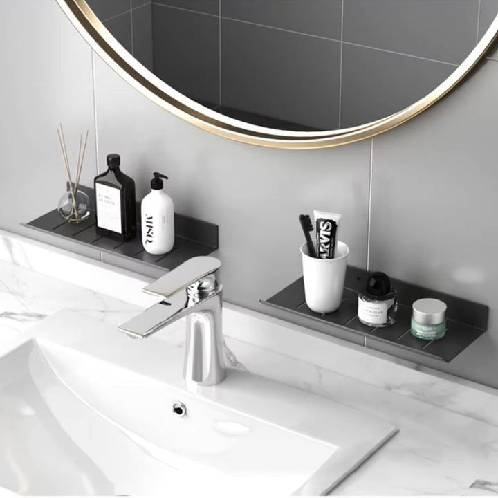 Petite étagère murale salle de bains noir / 30 cm